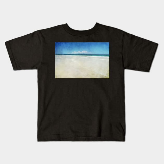 White Sandy Beach Mexico Kids T-Shirt by JuliaGeens